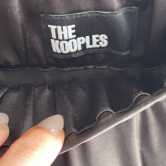 The Kooples 100% Silk Long Black Lace Hem Midi Skirt NWT - Picture 7 of 11